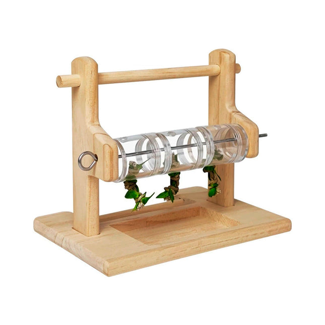 Parrot Solid Wood Foraging Stand Grinding Claws Beak Chew Resistant Durable