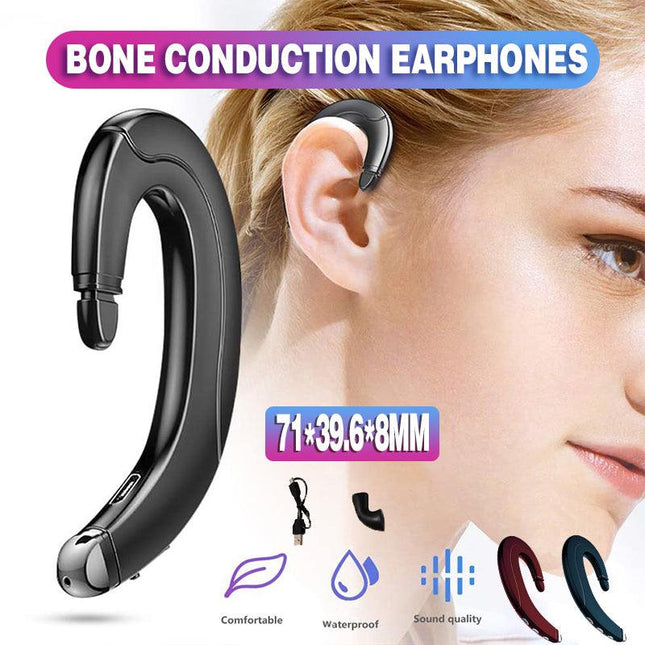 Bone Conduction Earphones Wireless Headphones Headset Sport Bluetooth Waterproof - Aimall