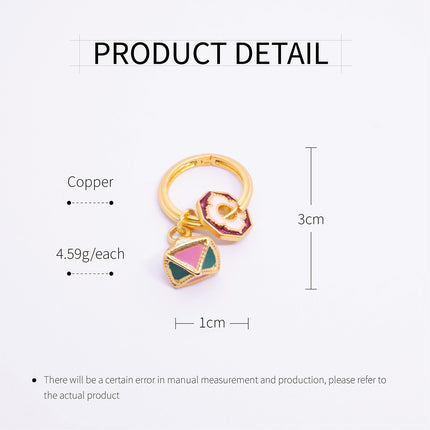 Coloured Enamel Earrings Vintage Dangle Hoop Drop Floral Butterfly Geometric Charm