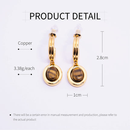 Simple Fashion Brown Necklace and Vintage Earrings for Women Elegant Jewelry