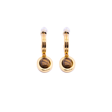 Simple Fashion Brown Necklace and Vintage Earrings for Women Elegant Jewelry