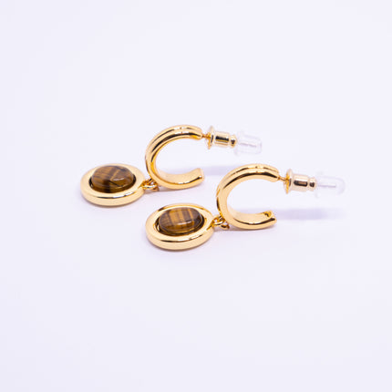 Simple Fashion Brown Necklace and Vintage Earrings for Women Elegant Jewelry