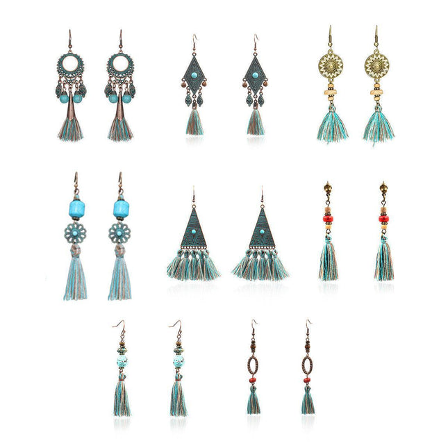 Vintage Tassel Earrings for Women Long Ethnic Style Dangle Fashion Jewellery