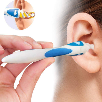 Ear Cleaner with Spiral Silicone Tips for Wax Removal Soft Swab Tool 1 or 2 Set