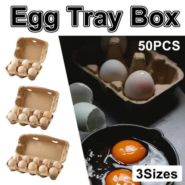 50PCS Egg Tray Box 6/8/10-Grid Shockproof Safe for Home Kitchen Food Storage Use