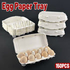 150PCS Paper Egg Tray 10 Slot Molded Pulp Leak-Proof for Egg Packaging Use