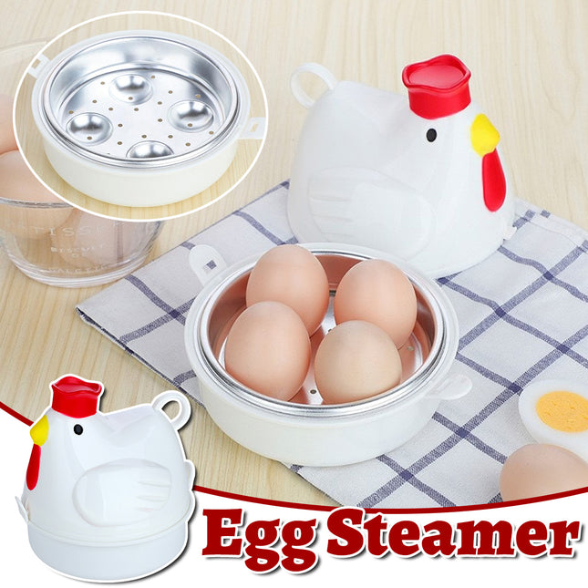 Quick Breakfast Microwave Egg Steamer - 4 Egg Boiler for Home Kitchen