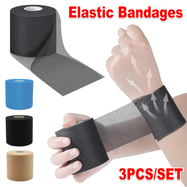 3pcs Elastic Bandage Tape Sports Protective Shock Absorb Membrane Injury Care
