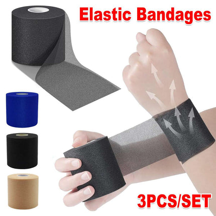 3pcs Elastic Bandage Tape Sports Protective Shock Absorb Membrane Injury Care