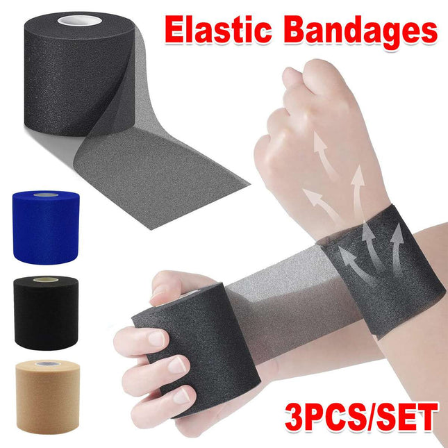 3pcs Elastic Bandage Tape Sports Protective Shock Absorb Membrane Injury Care