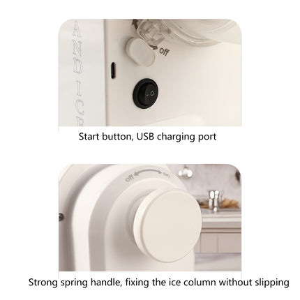 Home Electric Ice Shaver Crusher USB Rechargeable Easy Operation Portable