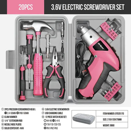 3.6V Electric Screwdriver Set Durable for Home Repair DIY Furniture Installation