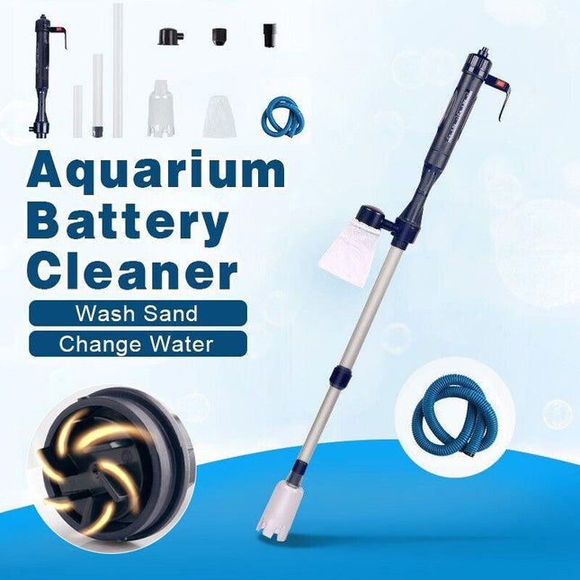 Fish Tank Cleaner Aquarium Gravel Battery Water Changer Vacuum Syphon Pump Pipe - Aimall