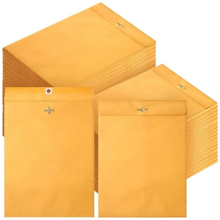 Yellow Kraft Paper Envelope 120gsm Metal Clasp Mailing Documents Office Use