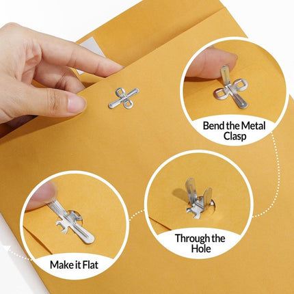 Yellow Kraft Paper Envelope 120gsm Metal Clasp Mailing Documents Office Use