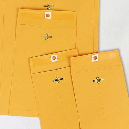 Yellow Kraft Paper Envelope 120gsm Metal Clasp Mailing Documents Office Use