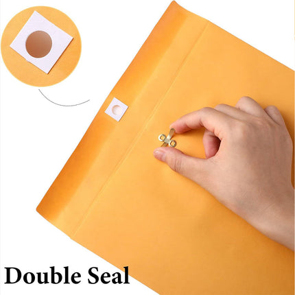 Yellow Kraft Paper Envelope 120gsm Metal Clasp Mailing Documents Office Use