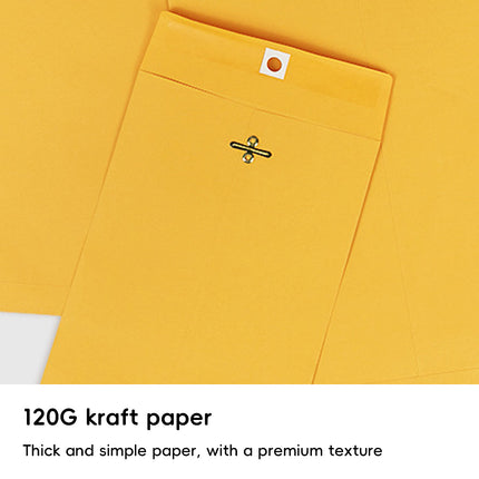 Yellow Kraft Paper Envelope 120gsm Metal Clasp Mailing Documents Office Use