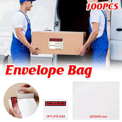 100pc Self Adhesive Plastic Mailing Postal Shipping Document Envelope Bag Supply