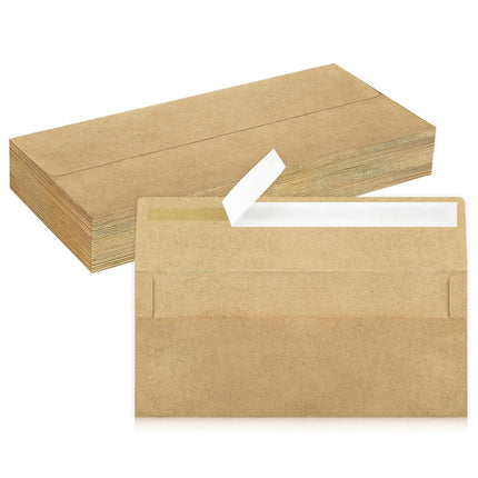 100Pcs Blank Kraft Paper Self Adhesive Business Envelope Mailing PeelSeal Use