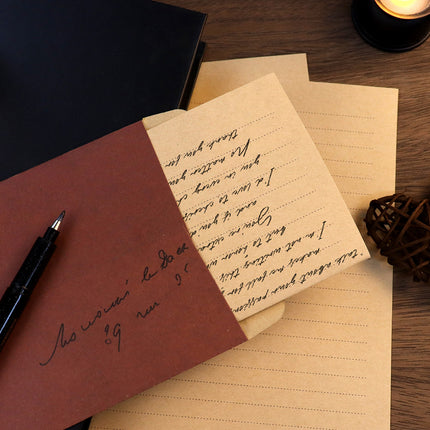 50PCS Vintage Kraft Paper Envelopes Self-Adhesive Durable for Invitations Use