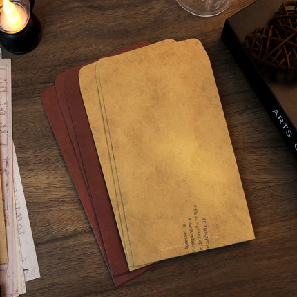 50PCS Vintage Kraft Paper Envelopes Self-Adhesive Durable for Invitations Use