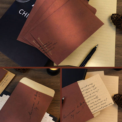 50PCS Vintage Kraft Paper Envelopes Self-Adhesive Durable for Invitations Use