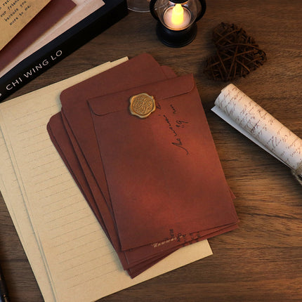 50PCS Vintage Kraft Paper Envelopes Self-Adhesive Durable for Invitations Use