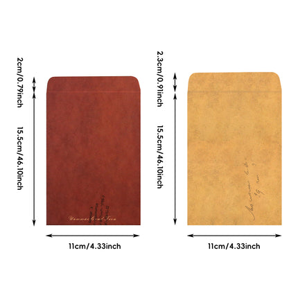 50PCS Vintage Kraft Paper Envelopes Self-Adhesive Durable for Invitations Use