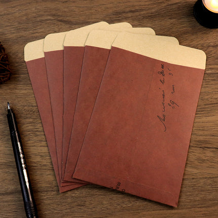 50PCS Vintage Kraft Paper Envelopes Self-Adhesive Durable for Invitations Use