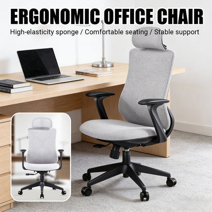 Ergonomic Office Chair S-Shaped Comfort High Elastic Foam Breathable Adjustable