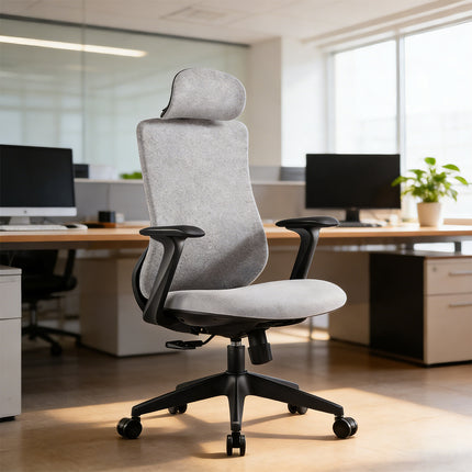 Ergonomic Office Chair S-Shaped Comfort High Elastic Foam Breathable Adjustable