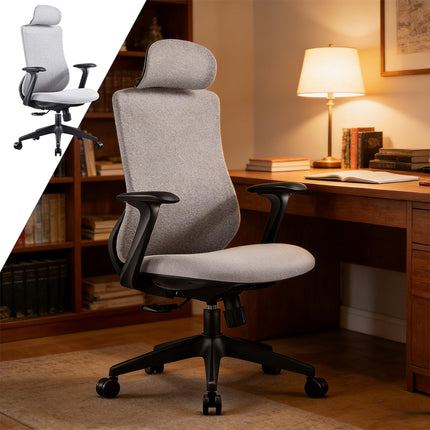 Ergonomic Office Chair S-Shaped Comfort High Elastic Foam Breathable Adjustable