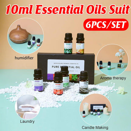 Essential Oil Set 6 Bottles Natural Aromatherapy Oils for Relax and Massage