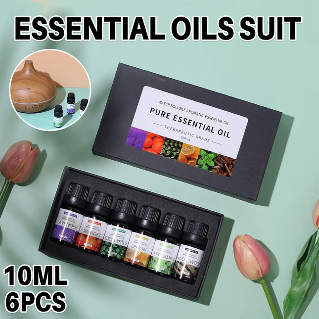 Essential Oil Set 6 Bottles Natural Aromatherapy Oils for Relax and Massage