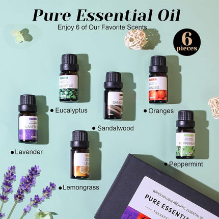 Essential Oil Set 6 Bottles Natural Aromatherapy Oils for Relax and Massage