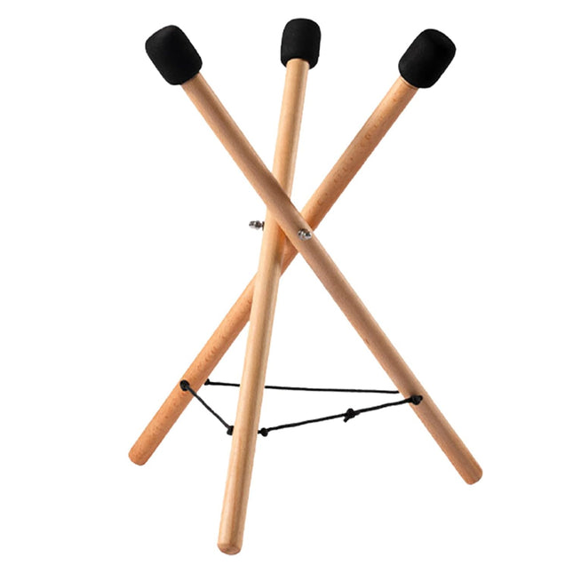 Hand Drum Stand Wooden Foldable Tripod Non Slip Music Practice Performance 60cm