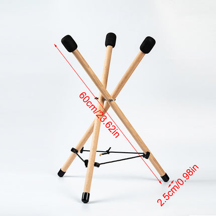 Hand Drum Stand Wooden Foldable Tripod Non Slip Music Practice Performance 60cm