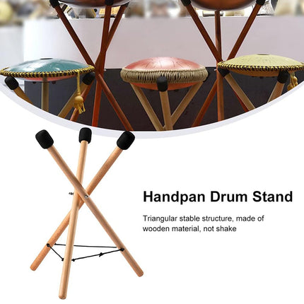 Hand Drum Stand Wooden Foldable Tripod Non Slip Music Practice Performance 60cm
