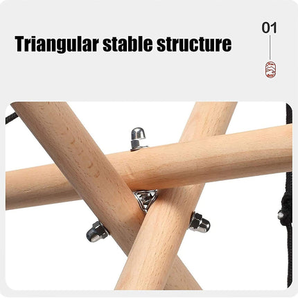 Hand Drum Stand Wooden Foldable Tripod Non Slip Music Practice Performance 60cm