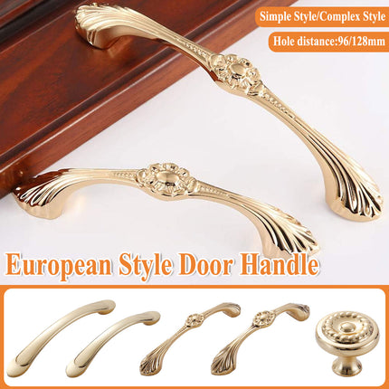 Pure Copper European Brass Drawer Handle Gold Cabinet Door Pull Wardrobe Knob