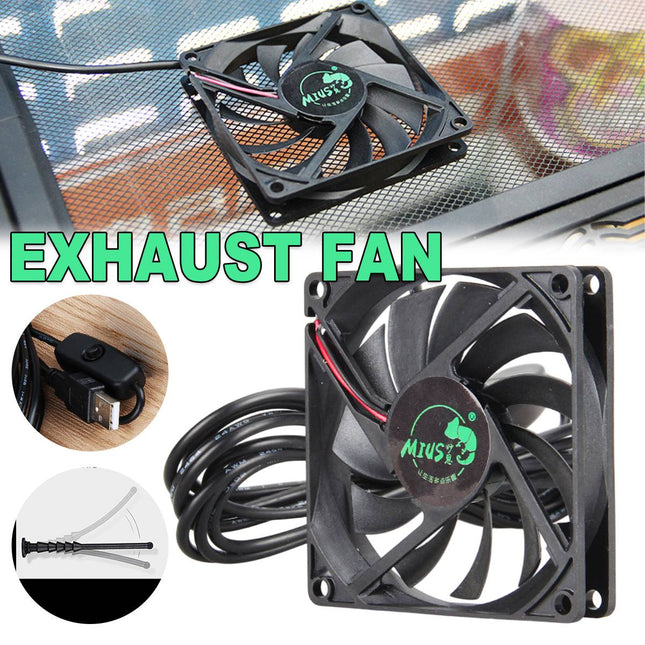 USB Exhaust Fan for Terrarium Mesh Lids with Switch