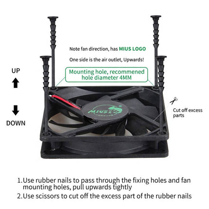USB Exhaust Fan for Terrarium Mesh Lids with Switch