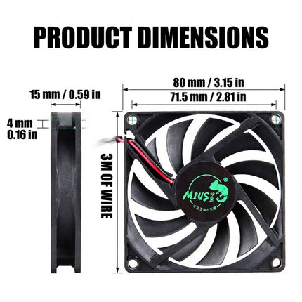 USB Exhaust Fan for Terrarium Mesh Lids with Switch