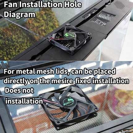 USB Exhaust Fan for Terrarium Mesh Lids with Switch
