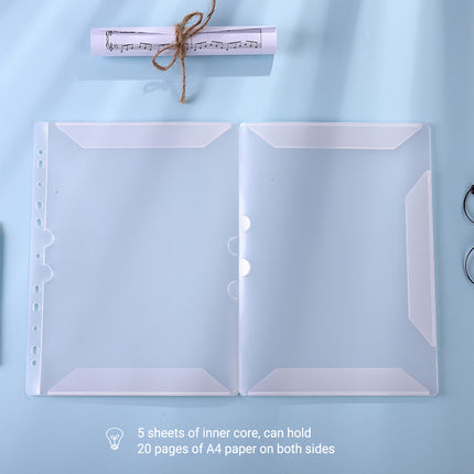 A4 Piano 4 Page Music Sheet Folder Binder Replaceable Inner Core Durable Use