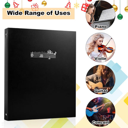 A4 Piano 4 Page Music Sheet Folder Binder Replaceable Inner Core Durable Use