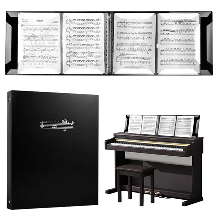 A4 Piano 4 Page Music Sheet Folder Binder Replaceable Inner Core Durable Use