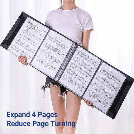A4 Piano 4 Page Music Sheet Folder Binder Replaceable Inner Core Durable Use