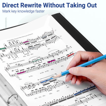 A4 Piano 4 Page Music Sheet Folder Binder Replaceable Inner Core Durable Use